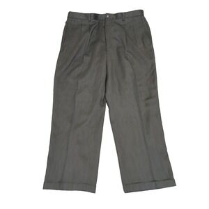 Claiborne Mens Trouser Pleated‎ Dress Pants Cuffed Hem Gray Size 40x30
